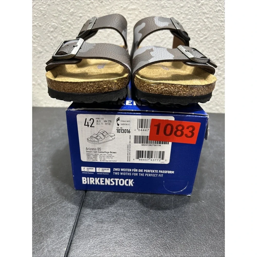 Birkenstock Arizona Birko-Flor Camouflage Brown EU 42 US M 9 L 11 Mens